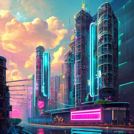 00098-3248164266-Heaven if it were cyberpunk, volumetric, neon, clouds, bright lights, angelic, beautiful scenery.png